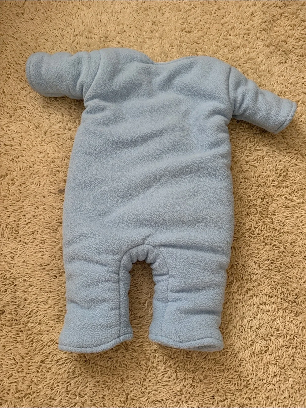 Light Blue Baby Fleece One-Piece Sleep Suit - Magic Sleepy Design